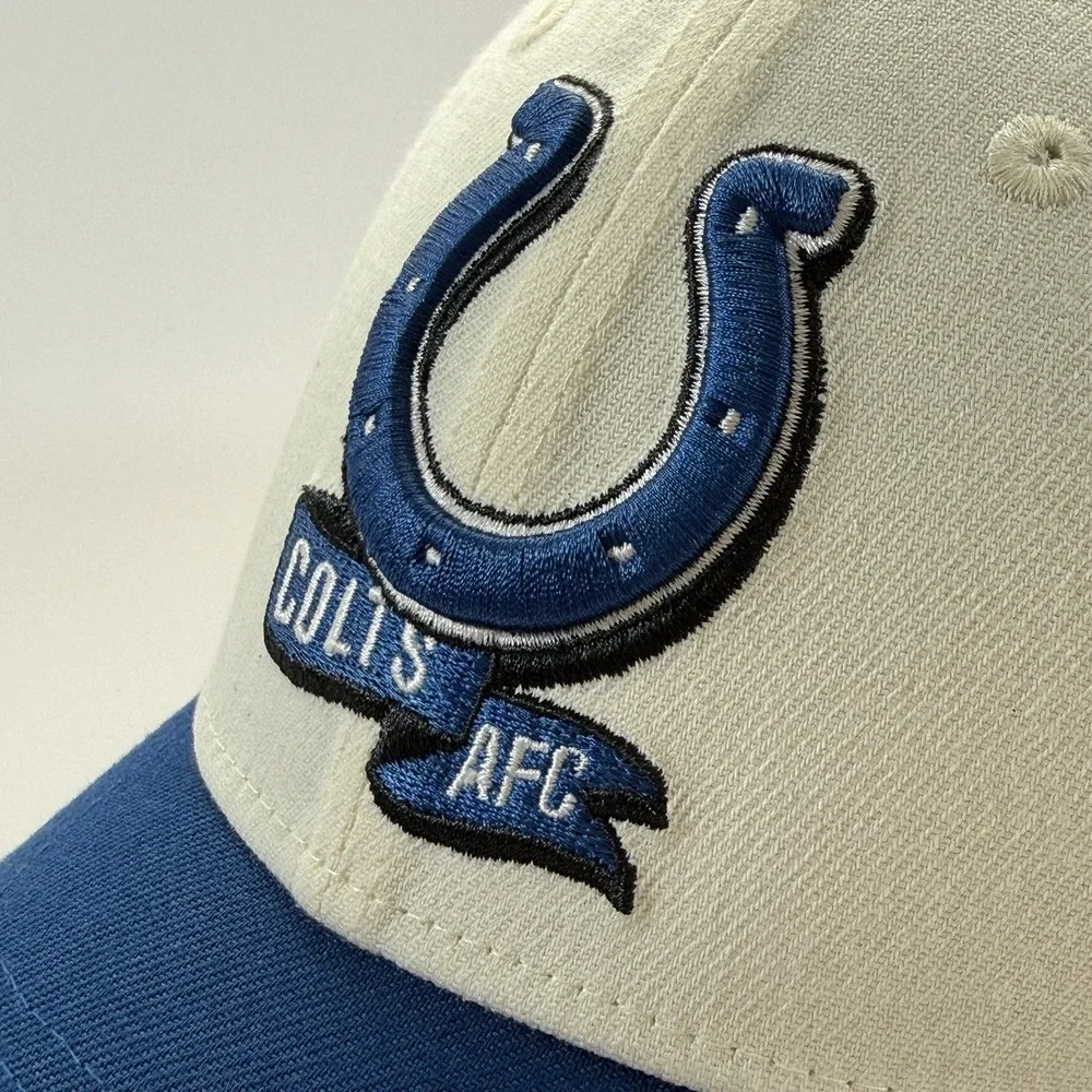 Indianapolis Colts AFC Hat New‎ Era 39THIRTY Stretch Fit Cap Medium/Large White